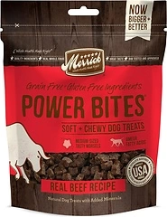 Merrick Power Bites Soft Chewy Dog Treats, Real Beef, Grain-Free, 6 oz.