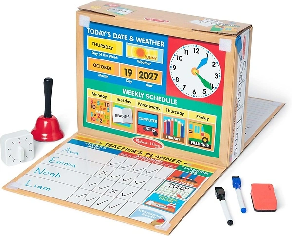 Melissa & Doug School Time! Classroom Play Set - Be Teacher or Student