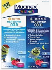 Mucinex Children's Day & Night Combo Pack, Cold & Cough Medicine, 2 x 4 Fl Oz