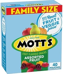 Mott's Fruit Flavored Snacks, Assorted Fruit, 0.8 oz, 40 Pouches