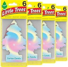 LITTLE TREES Car Air Fresheners, Cotton Candy, 24 Count, Long Lasting Scent