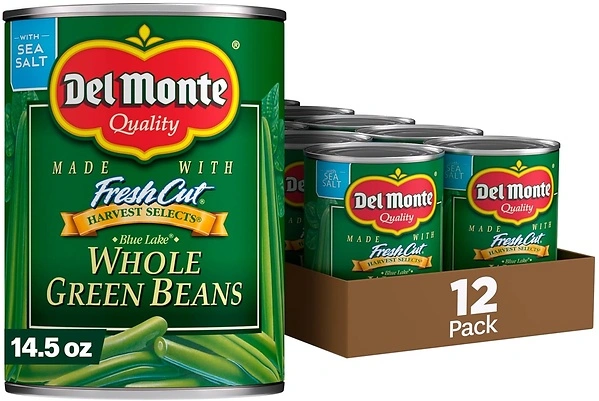 DEL MONTE HARVEST SELECTS BLUE LAKE Whole Green Beans, 12 Pack, 14.5 oz Can