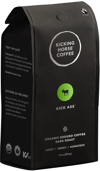 Kicking Horse Coffee, Kick Ass, Dark Roast, Ground, 10 Oz