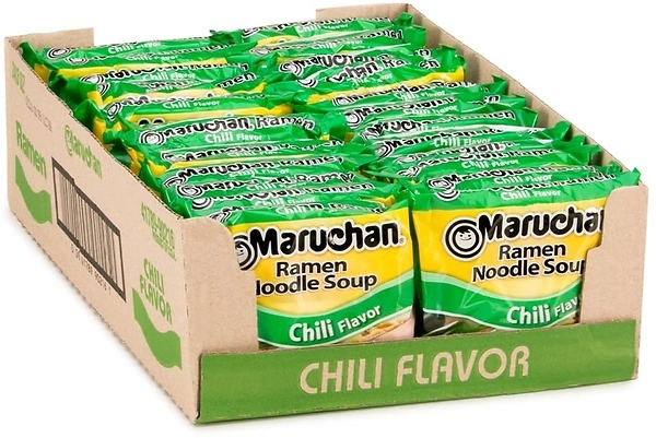 Maruchan Ramen Chili, Instant Ramen Noodles, Ready to Eat Meals, 3 Oz, 24 Count