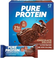 Pure Protein Bars, Chocolate Deluxe, High Protein, Low Sugar, 12 Count