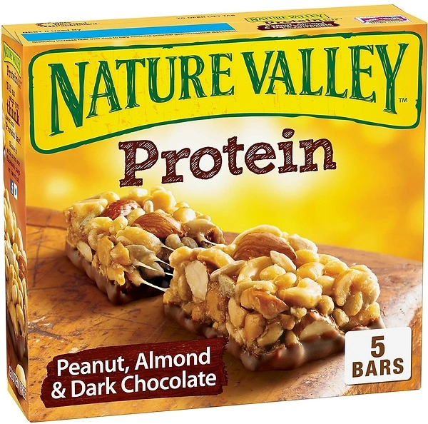 Nature Valley Chewy Protein Granola Bars, Peanut Almond Dark Chocolate, 5 Bars