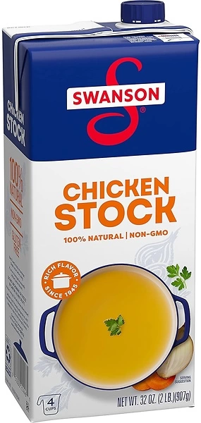 Swanson 100 Natural, Gluten-Free Chicken Stock, 32 Oz Carton