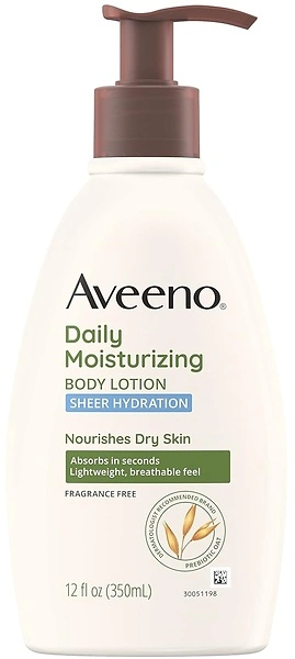 Aveeno Sheer Hydration Daily Moisturizing Lotion, Fragrance-Free, 12 fl. oz