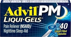 Advil PM Liqui-Gels Pain Reliever and Nighttime Sleep Aid, 40 Capsules