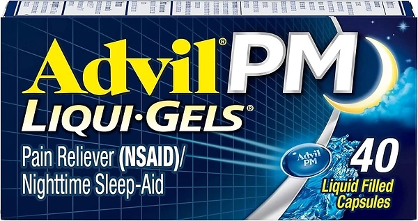 Advil PM Liqui-Gels Pain Reliever and Nighttime Sleep Aid, 40 Capsules