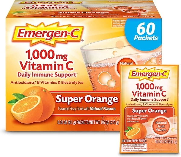 Emergen-C 1000mg Vitamin C Powder for Daily Immune Support Caffeine Free Vitamin C Supplements with Zinc and Manganese, B Vitamins and Electrolytes, S...