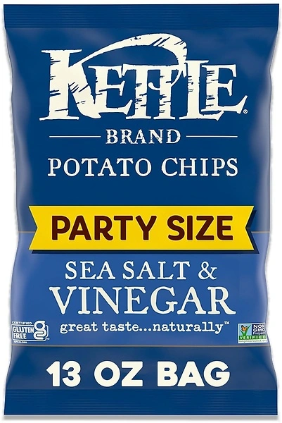 Kettle Brand Potato Chips Sea Salt & Vinegar Kettle Chips, 13 Oz