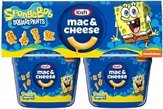 Kraft Mac & Cheese Cups, Microwavable Dinner SpongeBob SquarePants, 4 ct, 1.9 oz