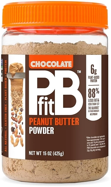 PBfit All-Natural Chocolate Peanut Butter Powder, Cocoa & Protein, 15 oz