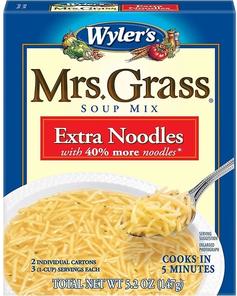 Wyler's Mrs. Grass Extra Noodles Soup Mix, 5.2 oz Box