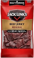 Jack Link's Beef Jerky, Original, 1/2 Pounder Bag, 10g Protein, 80 Calories, 8oz