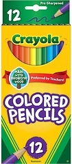 Crayola Colored Pencils, Assorted Colors, Pre-sharpened, 12 Count