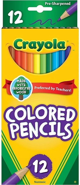 Crayola Colored Pencils, Assorted Colors, Pre-sharpened, 12 Count