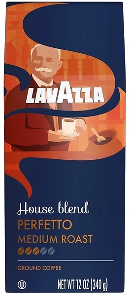 Lavazza House Blend Perfetto Ground Coffee, 12oz Bag, Medium Roast, Intensity 3/5