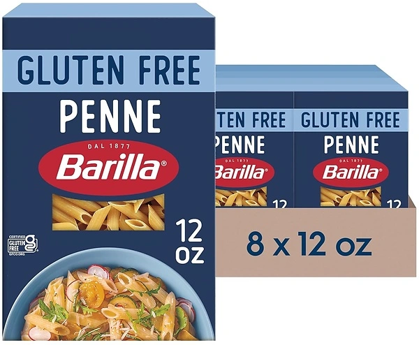 Barilla Gluten Free Penne Pasta, 12 Ounce, Pack of 8 - Non-GMO, Vegan