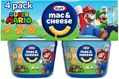 Kraft Mac & Cheese Microwavable Dinner with Super Mario Pasta Shapes, 4 Cups