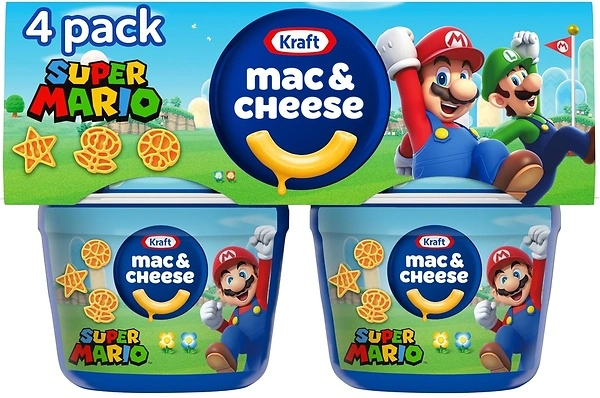 Kraft Mac & Cheese Microwavable Dinner with Super Mario Pasta Shapes, 4 Cups