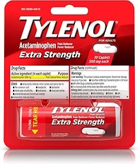 Tylenol Extra Strength Caplets, 500 mg Acetaminophen, Pain Reliever, 10 ct