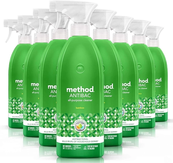 Method Antibacterial All Purpose Cleaner, Bamboo, 28 Fl Oz, Kills 99.9% Germs, 8-Pack