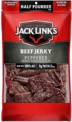 Jack Link's Beef Jerky, Peppered, 1/2 Pounder Bag, 9g Protein, 80 Calories