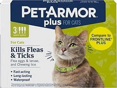 PetArmor Plus Flea and Tick Prevention for Cats, 3 Doses, Waterproof Topical