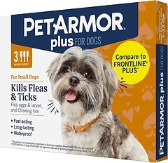 PetArmor Plus Flea and Tick Prevention for Small Dogs, 3 Doses, Waterproof