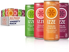 Izze Sparkling Juice, 4 Flavor Variety Pack, 8.4 Fl Oz (24 Count)