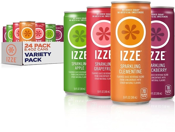 Izze Sparkling Juice, 4 Flavor Variety Pack, 8.4 Fl Oz (24 Count)