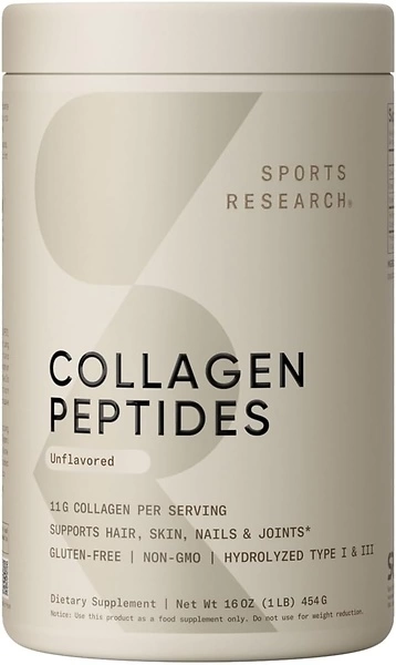 Sports Research Collagen Peptides Powder for Skin, Nails, Bones & Joints