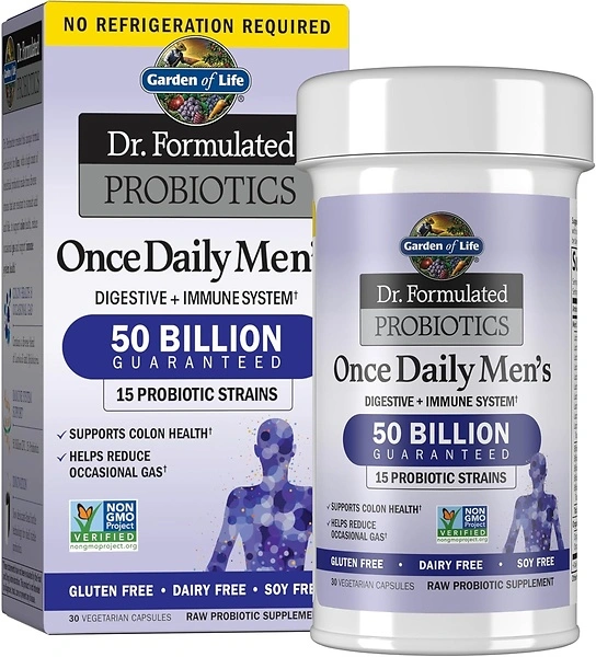 Garden of Life Probiotics for Men, 50 Billion CFU, 15 Probiotics, 30 Capsules