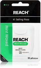 REACH Waxed Dental Floss, Mint, Plaque Remover, Shred Resistant, Extra Wide Cleaning, Gentle on Gums & Teeth, PFAS-Free, Oral Care, for Adults & Kids,...