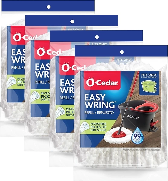 O-Cedar EasyWring Spin Mop Microfiber Refill (Pack of 4)