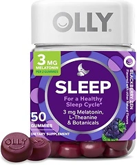 OLLY Restful Sleep Gummy Supplement with Melatonin & L-Theanine, 50 Gummies