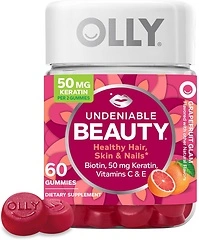 OLLY Undeniable Beauty Gummy for Hair, Skin, Nails, Biotin, 60 Count