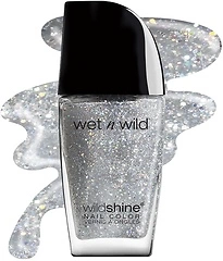 wet n wild Wild Shine Nail Polish, Kaleidoscope, Glitter Top Coat, Nail Color