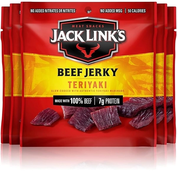 Jack Link's Beef Jerky, Teriyaki, 0.625 Oz Bags, 5 Count, 7g Protein
