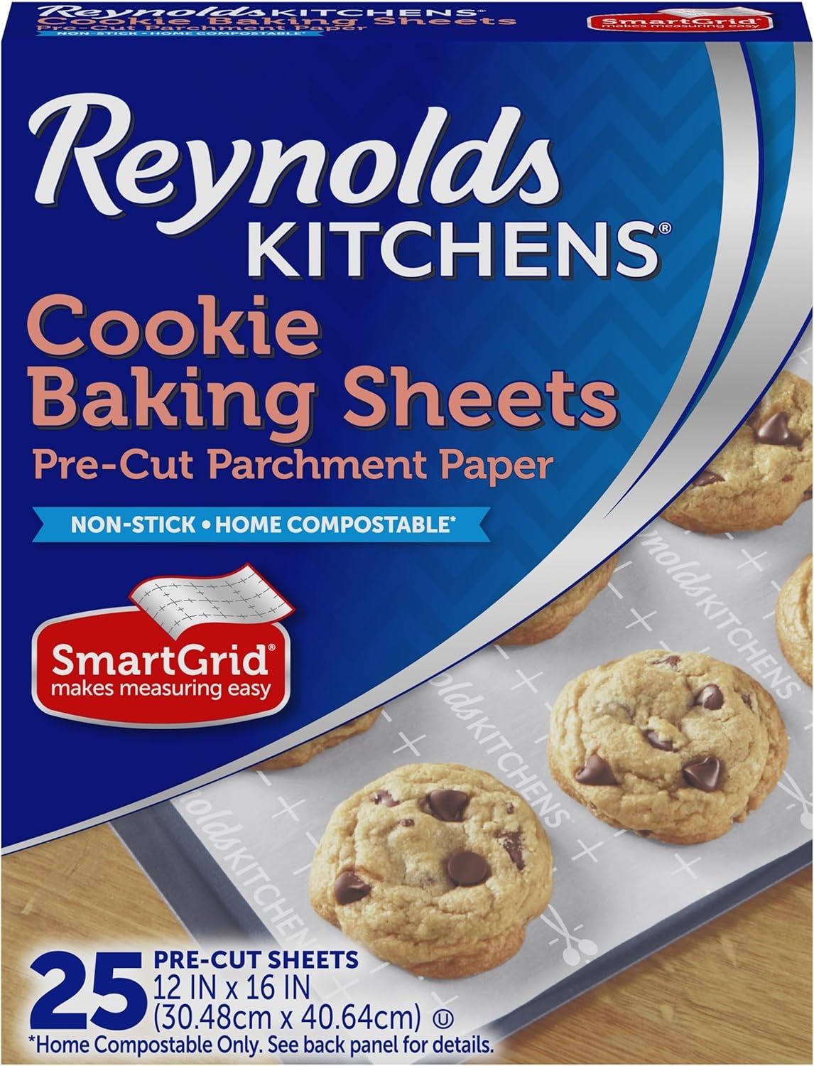 Reynolds Kitchens Cookie Baking Sheets, Pre-Cut Parchment Paper, 25 Count