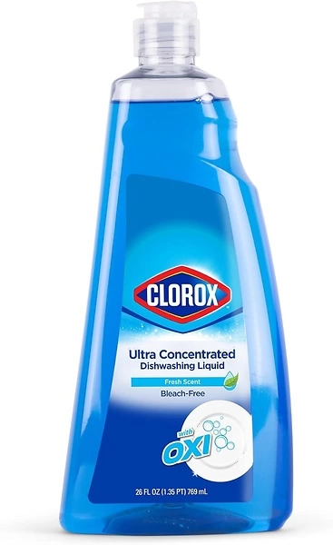 Clorox Ultra Concentrated Dishwashing Liquid Dish Soap with Oxi, Fresh Scent - Bleach Free Dish Washing Soap for Kitchen Dishes for Cleaning Grease, D...