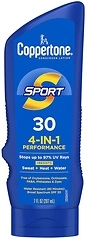 Coppertone SPORT Sunscreen SPF 30 Lotion, Water Resistant, 7 Fl Oz