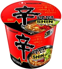 Nongshim Gourmet Spicy Shin Instant Ramen Noodle Cup, 6 Pack, Chunky Vegetables