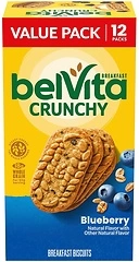 belVita Blueberry Breakfast Biscuits, Value Pack, 12 Packs (4 Biscuits Per Pack)