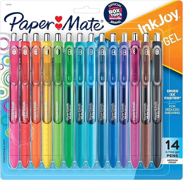 Paper Mate InkJoy Gel Pens, Medium Point, Assorted Colors, Set of 14