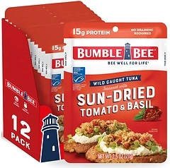 Bumble Bee Sun-Dried Tomato & Basil Tuna, 2.5 oz Pouches, 12 Pack - 15g Protein