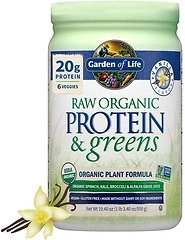 Garden of Life Raw Organic Protein & Greens, Vanilla, Vegan Powder, 20 Servings