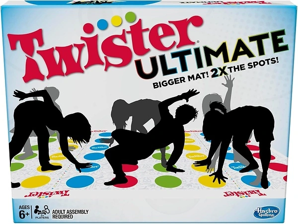 Hasbro Gaming Twister Ultimate: Bigger Mat, More Colored Spots, Family Game